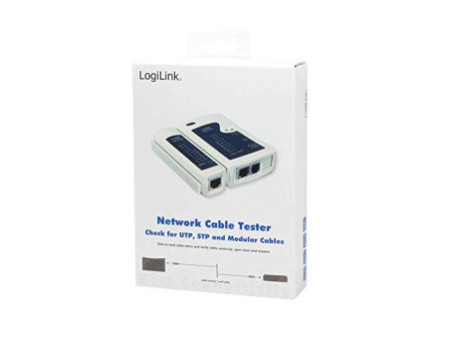 LogiLink Testeur de câbles RJ11, RJ12, RJ45 avec une unité