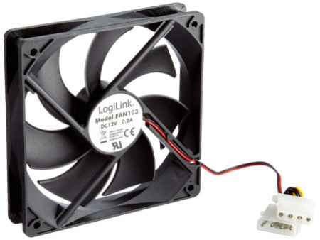 LogiLink Ventilateur pour boîtier,120 x 120 x 25 mm, noir