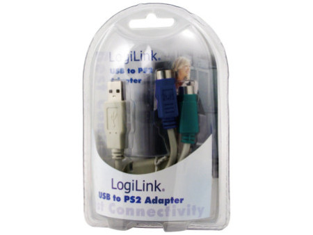 LogiLink Câble adaptateur USB-2 x PS/2, longueur: 0,20 m