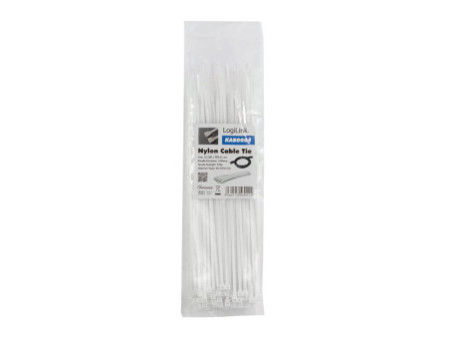 LogiLink Attache-câbles, 300 x 3,4 mm, nylon, blanc