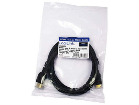 LogiLink Câble HDMI, A mâle - mini C mâle, 2 m