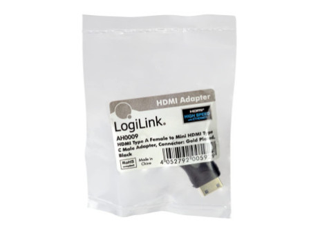 LogiLink Mini adaptateur, HDMI femelle - HDMI mâle, 19 pôles