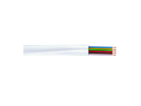 LogiLink Câble téléphonique, 100 m, 6 fils, plat, blanc