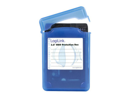 LogiLink Boîtier de protection pour disques durs 3,5', bleu