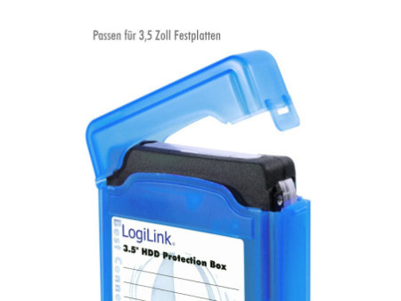 LogiLink Boîtier de protection pour disques durs 3,5', bleu