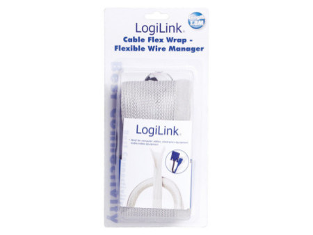 LogiLink Gaine pour câble, en tissu, gris, 1,80 m