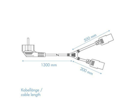 LogiLink Câble d'alimentation Y, 1 guide contact - 2 fiches