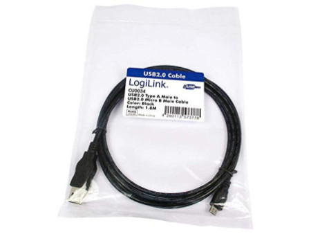 LogiLink Câble USB 2.0, USB-A - micro USB-B mâle, 1,8 m