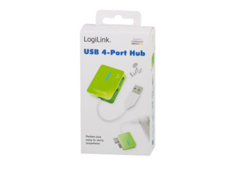 LogiLink Hub USB 2.0 Smile, 4 ports, vert