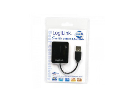 LogiLink Hub USB 2.0 Smile, 4 ports, noir