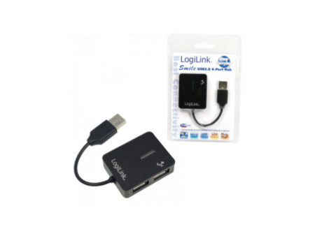 LogiLink Hub USB 2.0 Smile, 4 ports, noir