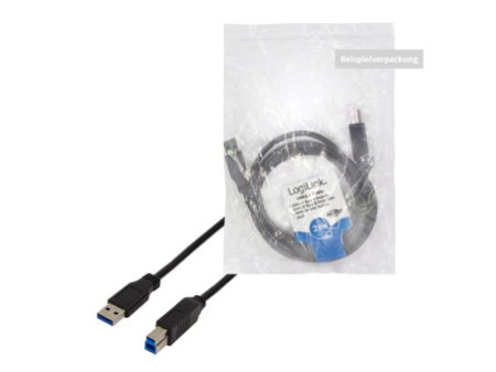 LogiLink Câble USB 3.0, USB-A - USB-B mâle, 1 m, noir