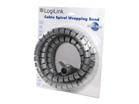 LogiLink Attache-câbles, 2,5 m, diamètre: 25 mm, argent