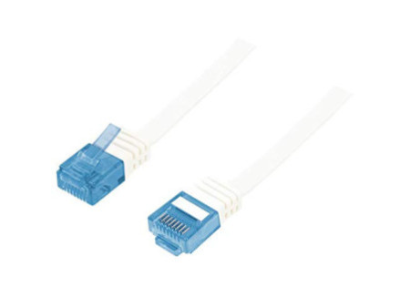 LogiLink Câble patch plat U/UTP, Cat. 5e, 0,25 m, blanc