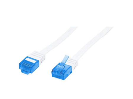 LogiLink Câble patch plat U/UTP, Cat. 5e, 1 m, blanc