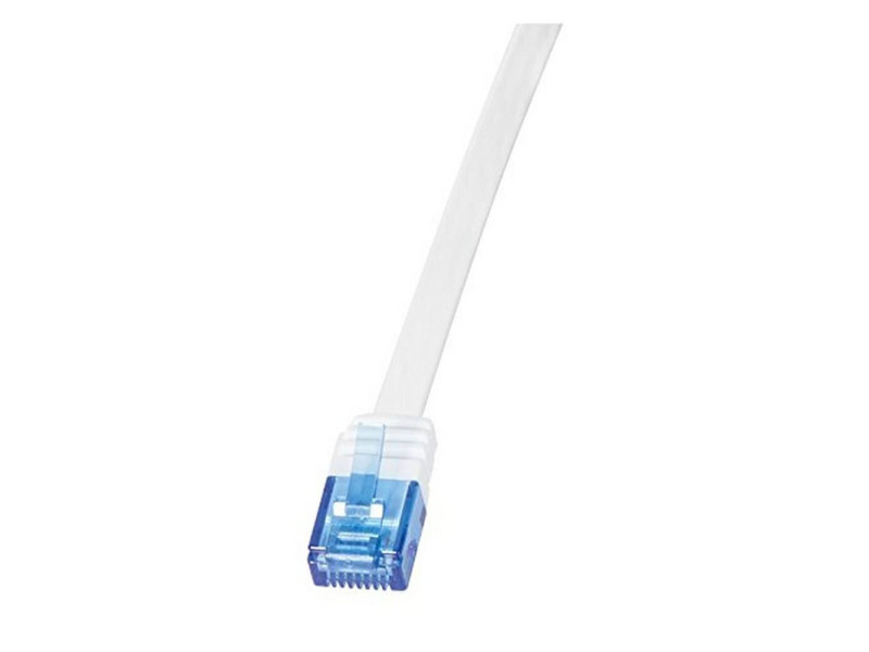 LogiLink Câble patch plat U/UTP, Cat. 5e, 7,5 m, blanc