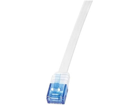 LogiLink Câble patch plat U/UTP, Cat. 5e, 10,0 m, blanc