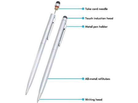 Logilink Stylet avec stylo à bille, argent