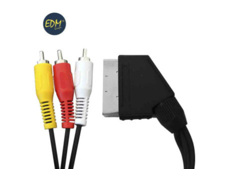 LogiLink Câble péritel, péritel mâle - 3x RCA mâle, 2,0 m
