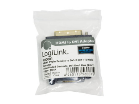 LogiLink Adaptateur HDMI femelle - DVI-D 24+1 mâle, noir