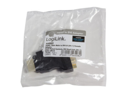 LogiLink Adaptateur HDMI mâle - DVI-D femelle 24+1, noir