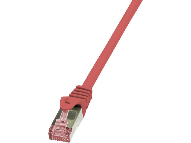 LogiLink Câble patch, Cat. 6, S/FTP, 0,25 m, rouge