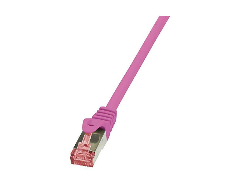 LogiLink Câble patch, Cat 6, S/FTP, 0,5 m, rose