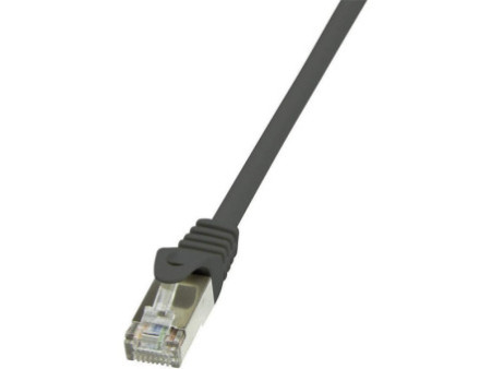 LogiLink Câble patch, Cat. 6, F/UTP, 0,25 m, noir, gaine en
