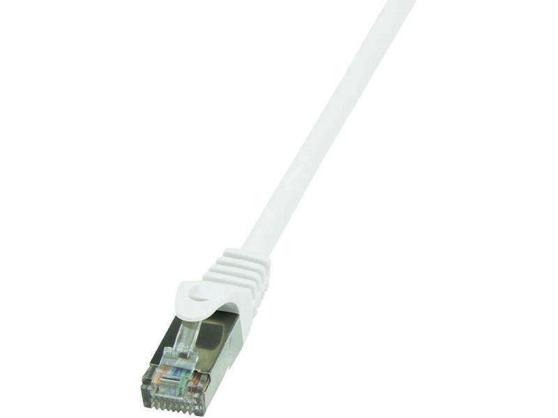 LogiLink Câble patch, Cat. 6, F/UTP, 7,5 m, blanc, gaine en