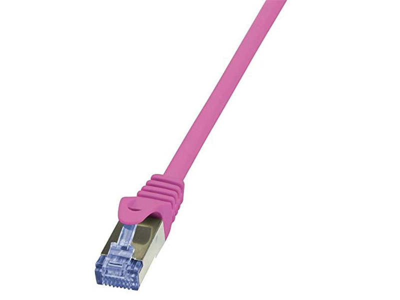 LogiLink Câble patch, Cat. 6A, S/FTP, 1 m, rose