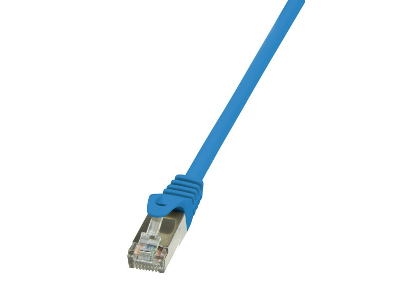 LogiLink Câble Patch, Cat. 5e, F/UTP, 7,5 m, bleu, gaine en