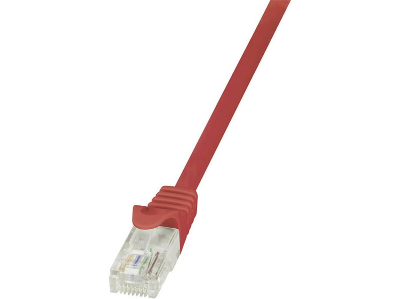 LogiLink Câble patch, Cat. 5e, U/UTP, 1,0 m, rouge, gaine en
