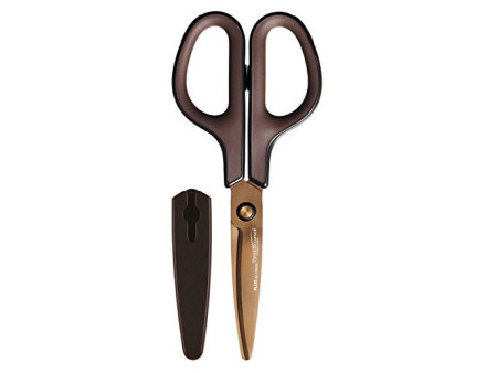 PLUS JAPAN Ciseaux universels FITCUT CURVE Titanium, marron