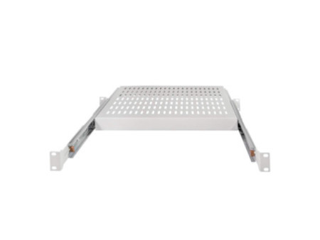 LogiLink Etagère 19', 1 U, téléscopique, (P)400 mm, gris