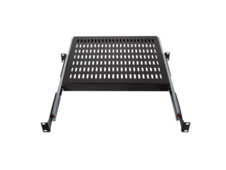 LogiLink Etagère 19', 1 U, téléscopique, (P)600 mm, noir