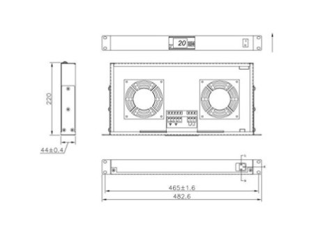 LogiLink Unité de ventilation 19', 1 U, 2 x 120 m