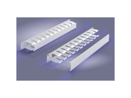 LogiLink Panneau guide câbles 19', un côté, 1 U, gris clair