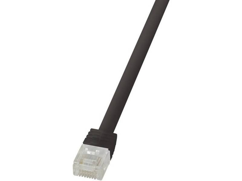 LogiLink Câble patch plat U/UTP, Cat.6, 0,25 m, noir