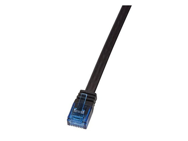 LogiLink Câble patch plat U/UTP, Cat. 6, 3,0 m, noir