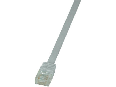 LogiLink Câble patch plat U/UTP, Cat. 6, 7,5 m, blanc