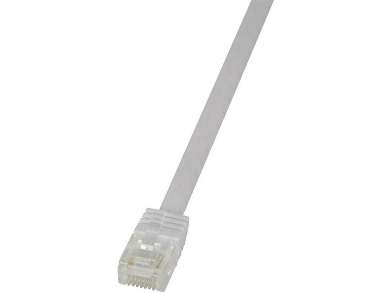 LogiLink Câble patch plat U/UTP, Cat. 6, 20,0 m, blanc