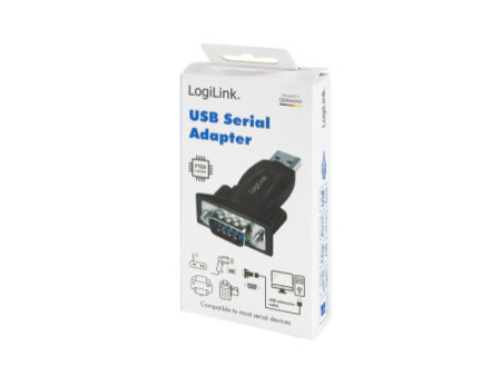 LogiLink Adaptateur USB 2.0 - RS232, noir