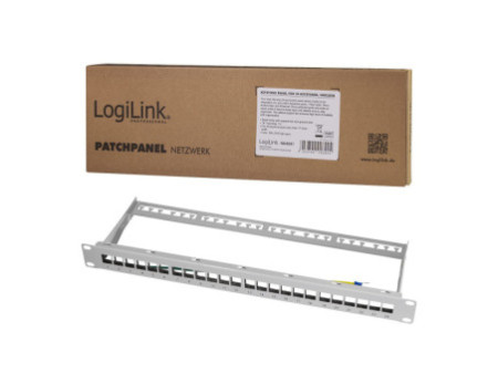 LogiLink Panneau de brassage Keystone 19', blindé, gris c