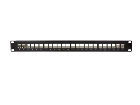 LogiLink Panneau de brassage Keystone 19', blindé, noir