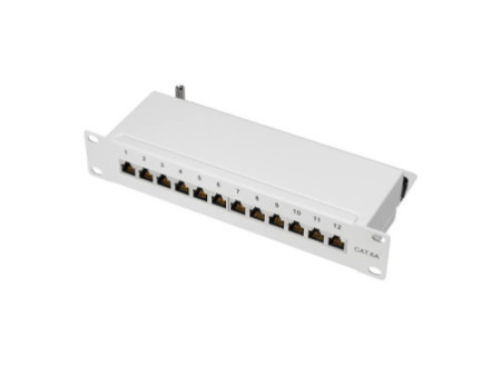 LogiLink Panneau de brassage 10' cat. 6A, 12 ports, gris