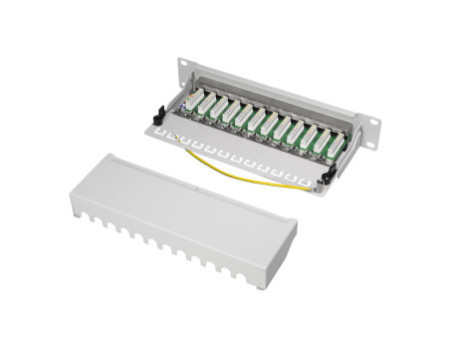 LogiLink Panneau de brassage 10' cat. 6A, 12 ports, gris