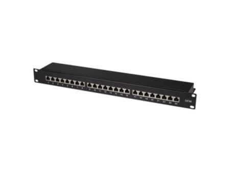 LogiLink Panneau de brassage 19' Cat.6A, 24 ports, noir, 1U