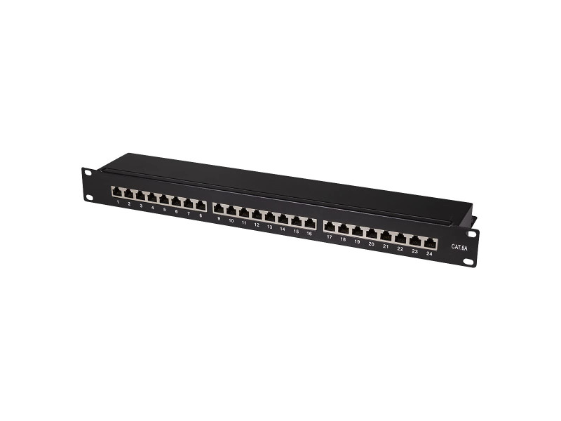 LogiLink Panneau de brassage 19' Cat.6A, 24 ports, noir, 1U
