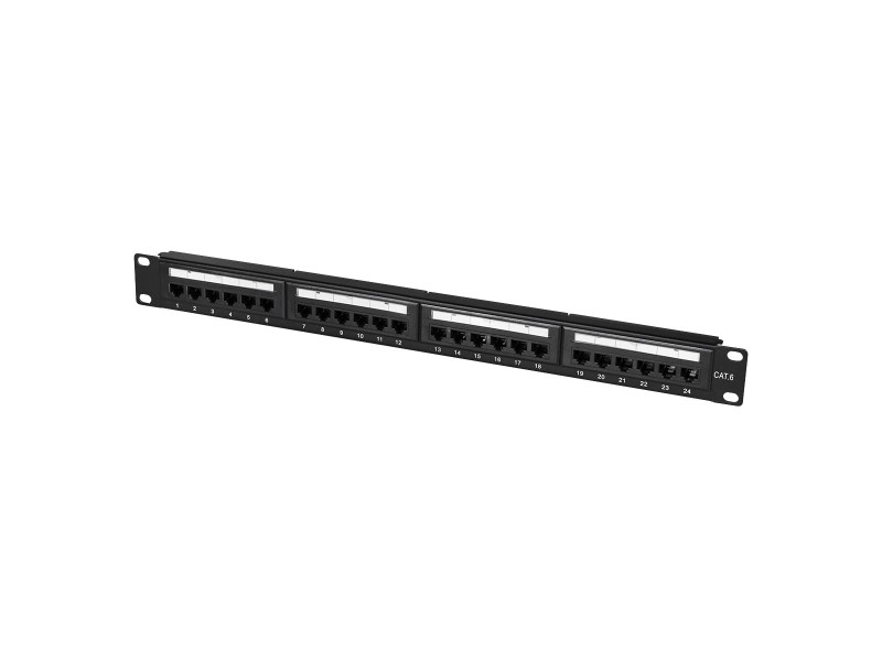 LogiLink Panneau de brassage 19' Cat.6, 24 ports, noir, 1 U
