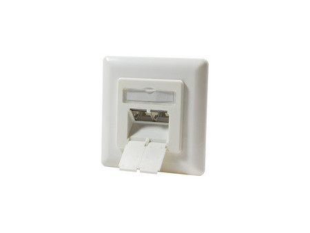 LogiLink Prise RJ45 double Cat.6A, 2 x RJ45, blanc pur